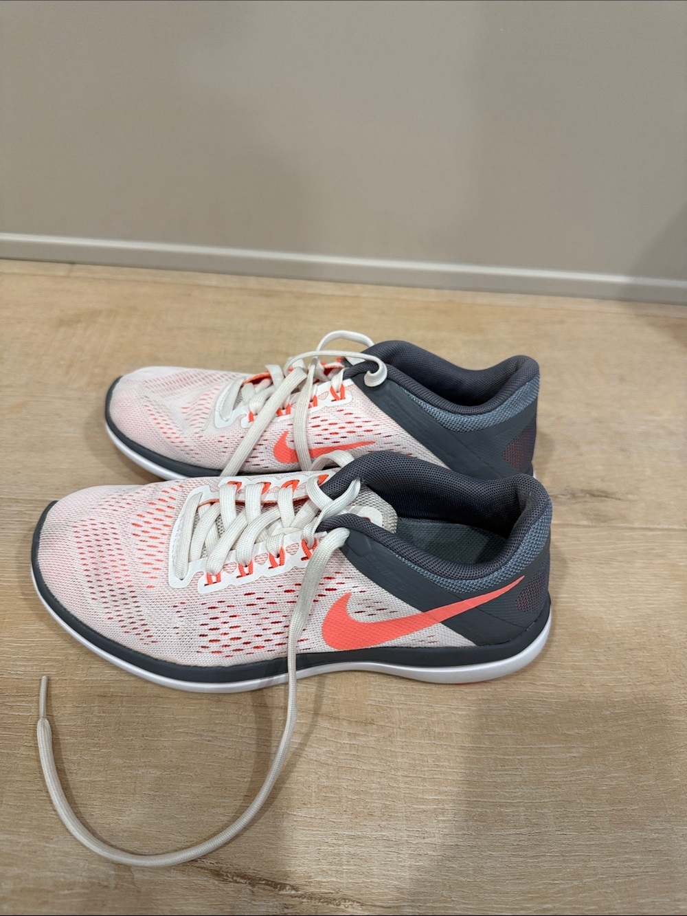 Nike Women's Coral Pink and Gray Training Sneakers